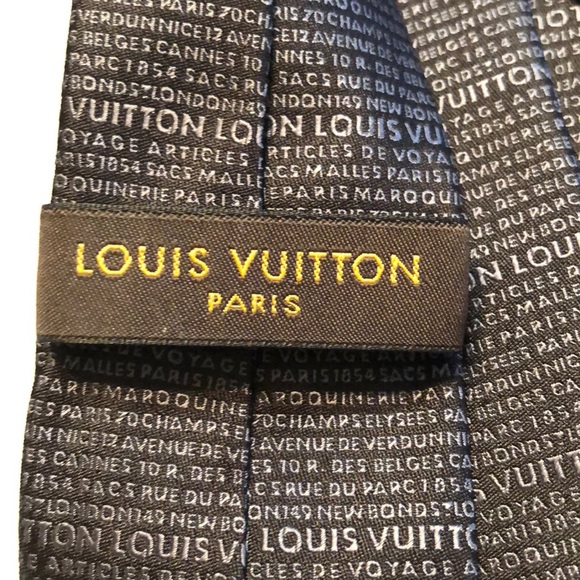 Louis Vuitton men’s slate gray/Black tie - Picture 7 of 8